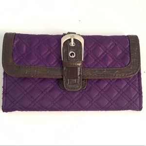 Wallet Women's Purple Brown Wallet With Buckle